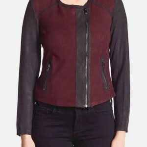 Jessica Simpson Y2K Faux Suede Moto Jacket